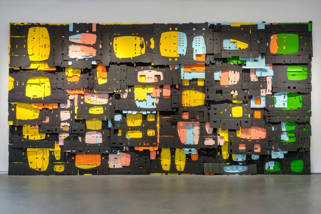 One of the large wall installations by Raymond Saá in FLIP YA LID at PROTO Gallery. One of the large wall installations by Raymond Saá in FLIP YA LID at PROTO Gallery.