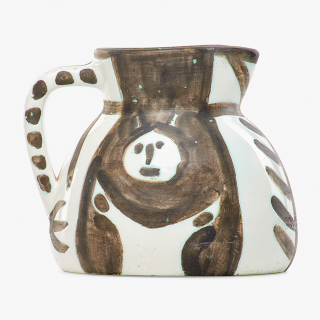 Pablo Picasso, ‘Pitcher, "Little-Headed Pitcher (Pichet Petites Têtes)," edition of 300, France’, Glazed earthenware with black oxide, Rago/Wright