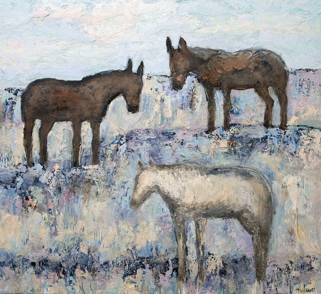 Theodore Waddell, ‘Mariah and the Mules’, 2014, Painting, Oil and encaustic on canvas, Gerald Peters Gallery