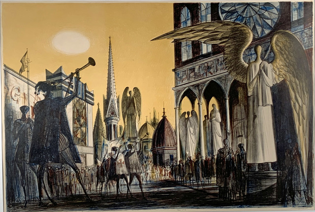 Joseph A. Mugnaini, ‘PAGEANT’, 1962, Print, Color Lithograph, Edward T. Pollack Fine Arts