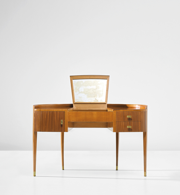Paolo Buffa, ‘Dressing table’, circa 1950, Design/Decorative Art, Mahogany-veneered wood, mahogany, mirrored glass, brass., Phillips