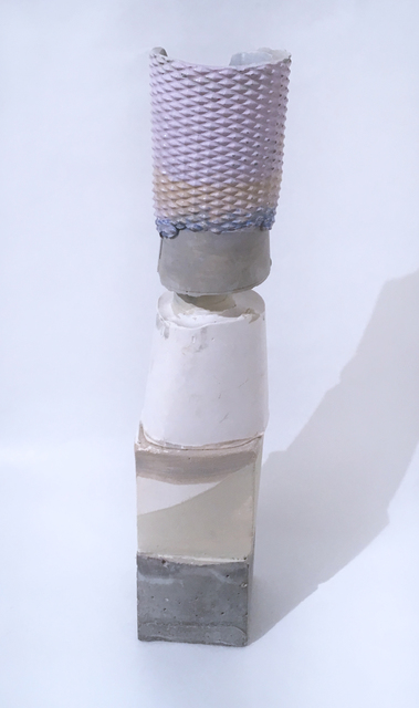 Dena Paige Fischer, ‘Layered Votive Sculpture (lavendar/grey)’, 2020, Sculpture, Pigmented hydrocal, concrete, paint and polyurethane, Deep Space Gallery