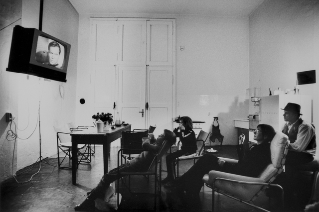 Michael Ruetz, ‘The Joseph Beuys family watches Star Trek, Düsseldorf Oberkassel, 11 November 1972’, 1972, Photography, Vintage silver gelatin print, Michael Hoppen Gallery