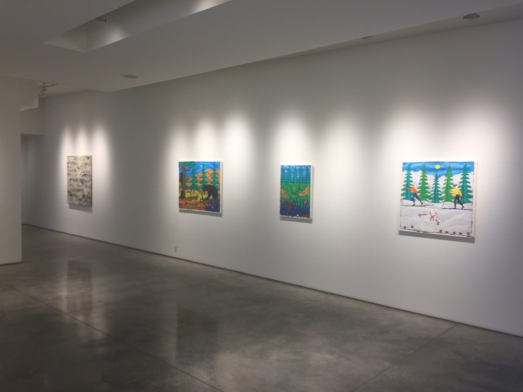 Bill Braun's paintings in the north gallery. (Jerry Iverson's Language #230 in the background.) Bill Braun's paintings in the north gallery. (Jerry Iverson's Language #230 in the background.)