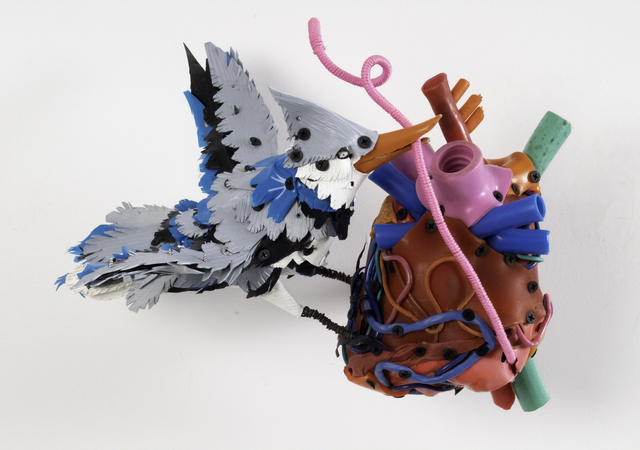 Johnston Foster, ‘Early Bird’, 2017, Sculpture, Steel hardware, electrical wires, misc. plastics and textiles, plunger, traffic pylon, extension cords, vinyl house siding, screws, coax cable, wire, string, Freight + Volume