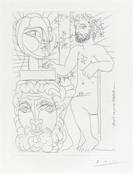 Pablo Picasso - Sculpteur et Deux Têtes sculptées, from La Suite Vollard (Bloch 157; Baer 310)