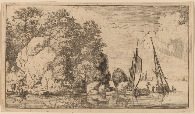 Allart van Everdingen, ‘Two Boats on a Wide River’, probably c. 1645/1656, Print, Etching, National Gallery of Art, Washington, D.C.