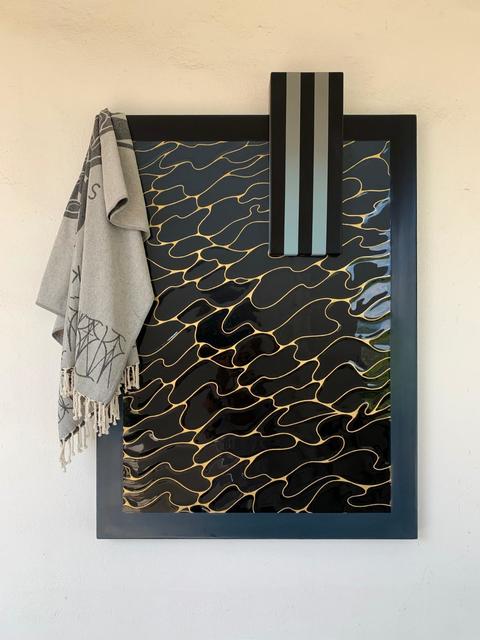 SUPAKITCH, ‘Black Pool’, 2020, Painting, Acrylic, Spray Paint, Gold Leaf and Resin on Wood, Ground Effect Gallery