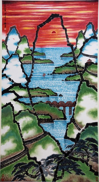 Lo Ch'ing 罗青, ‘遲日江山麗 The late rising sun brightening up better’, 2016, Painting, Ink and color on paper, Art WeMe Contemporary Gallery