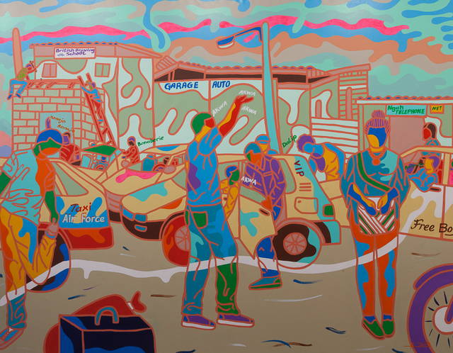 Ajarb Bernard Ategwa, ‘From Elf to Town’, 2015, Painting, Acrylic on canvas, Jack Bell Gallery