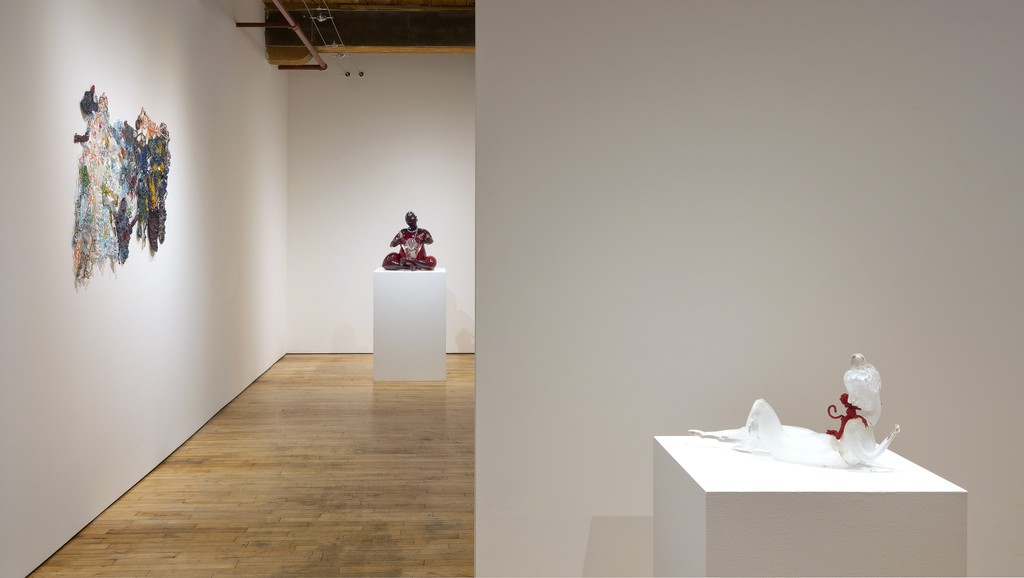 Artwork by Joyce J. Scott (From left to right) "Nuanced Veil" 2016, "Breathe" 2014, "Lewd 1" 2013 Artwork by Joyce J. Scott (From left to right) "Nuanced Veil" 2016, "Breathe" 2014, "Lewd 1" 2013