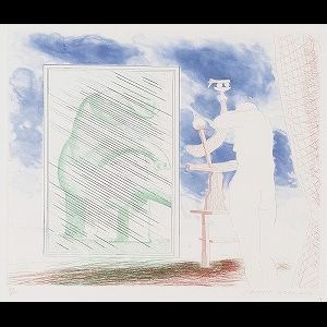 David Hockney - A Picture of Ourselves, pl.12 from The Blue Guitar（M.C.A.T. 189）
