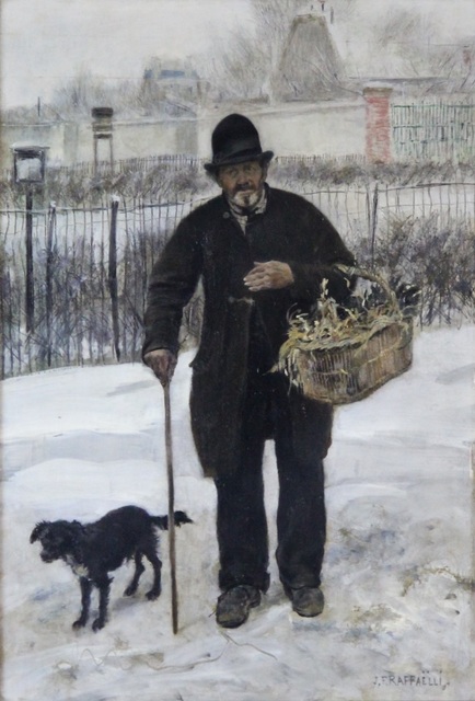Jean François Raffaëlli, ‘Promeneur et son Chien’, ca. 1881, Painting, Oil on panel, Gallery 19C