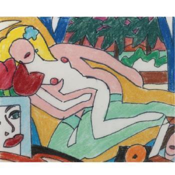 Tom Wesselman - Study For Sunset Nude (Knees Up)