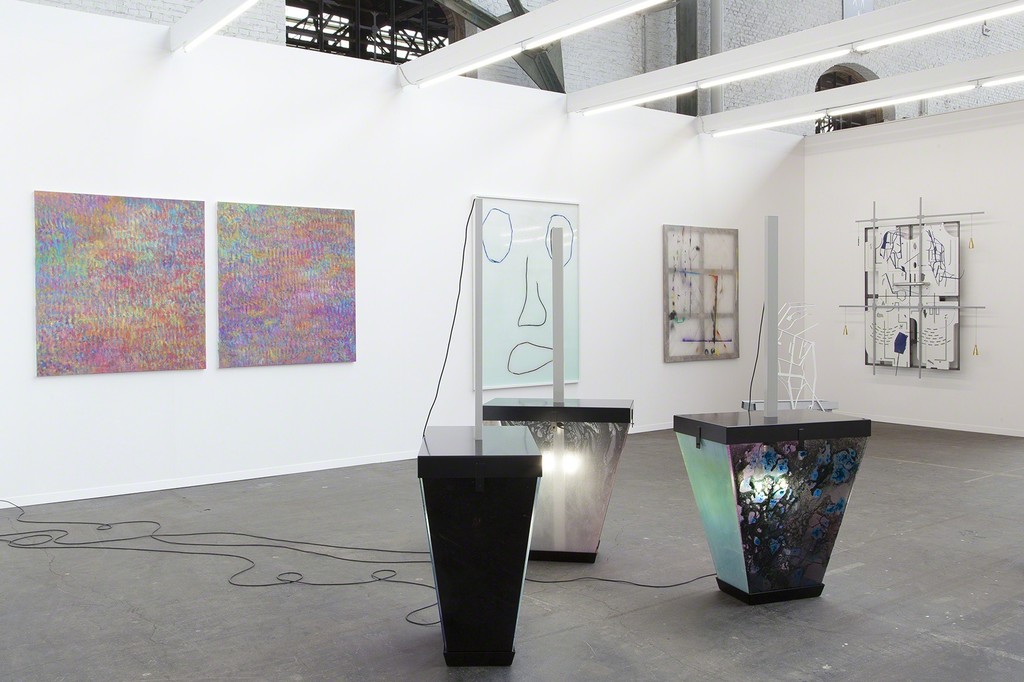 Exhibition view Art Brussels, galerie Valentin, Paris 2016. With: Eric Baudart, Jean-Baptiste Bernadet, Gabriele de Santis, Antoine Donzeaud, George Henry Longly and Anne Neukamp. © Photo: Ludovic Beillard / Courtesy of the artists and Valentin, Paris. Exhibition view Art Brussels, galerie Valentin, Paris 2016. With: Eric Baudart, Jean-Baptiste Bernadet, Gabriele de Santis, Antoine Donzeaud, George Henry Longly and Anne Neukamp. © Photo: Ludovic Beillard / Courtesy of the artists and Valentin, Paris.
