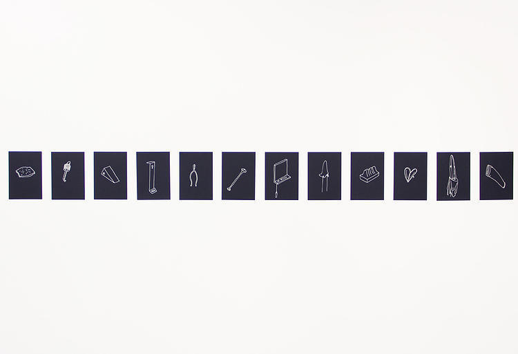 Dermot O'Brien
Untitled (Winterreise)
2015
Silver ink on 43 cards
14.8 x 10.5 cm each
Edition 3 + 1 AP Dermot O'Brien
Untitled (Winterreise)
2015
Silver ink on 43 cards
14.8 x 10.5 cm each
Edition 3 + 1 AP
