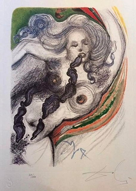 Salvador Dalí, ‘Casanova Table 12’, 1980, Drawing, Collage or other Work on Paper, Colored etching, Deodato Arte