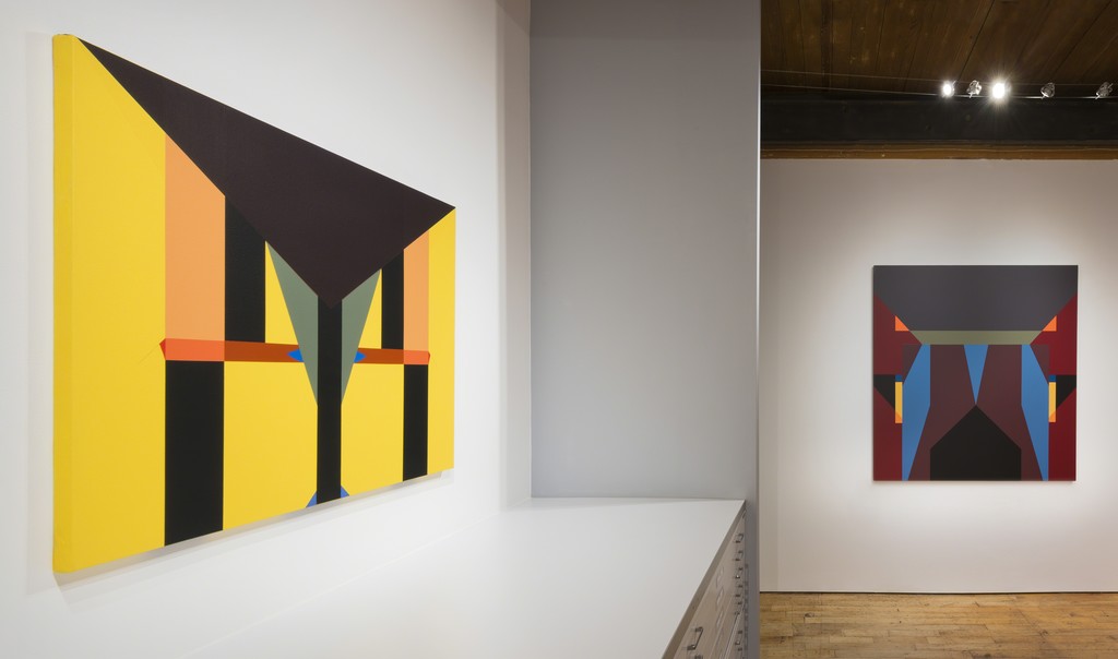 (Left) "Acrylic No. 2" 2013, Acrylic on canvas, 34 x 40 inches (Right) "Acrylic No. 1" 2010, Acrylic on canvas, 56 x 60 inches (Left) "Acrylic No. 2" 2013, Acrylic on canvas, 34 x 40 inches (Right) "Acrylic No. 1" 2010, Acrylic on canvas, 56 x 60 inches