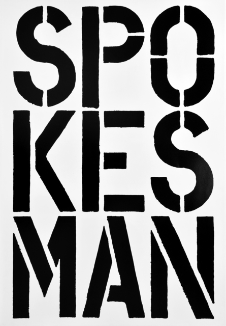 Christopher Wool, ‘SPOKESMAN, page from the Black Book’, 1989, Winston Wächter Fine Art