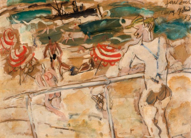 Gen Paul, ‘Coney Island’, 1937, Painting, Oil and pencil on paper laid down on board, Doyle