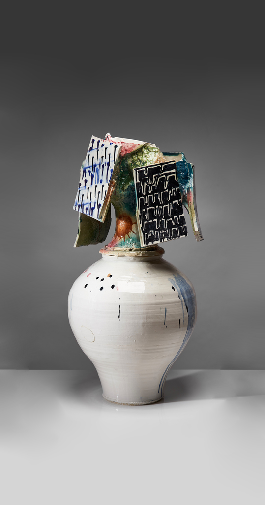 Johannes Nagel, Patterns II, 2019, Porcelain, Stoneware, 39.76h x 19.69w x 19.69d in Johannes Nagel, Patterns II, 2019, Porcelain, Stoneware, 39.76h x 19.69w x 19.69d in