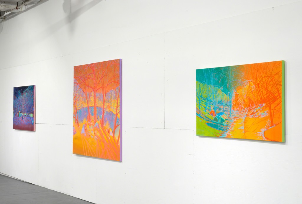 Three paintings by Jen Hitchings. Three paintings by Jen Hitchings.