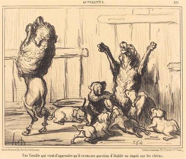 Honoré Daumier, ‘Une Famille qui vient d'apprendre... un impot sur les chiens’, 1855, National Gallery of Art, Washington, D.C.