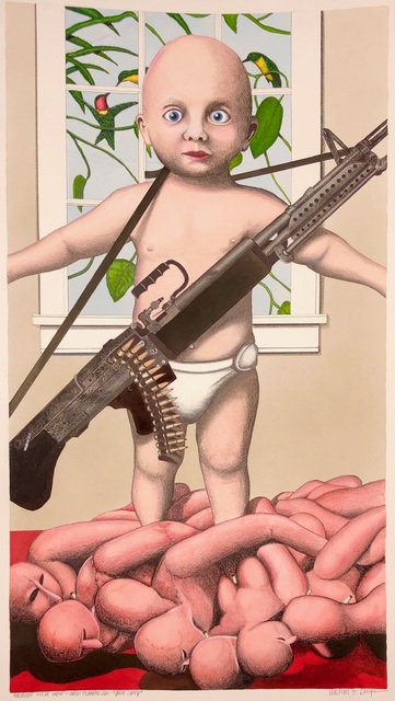 Michael Dwyer, ‘Schools will be Safer when toddlers can "open carry”’, 2020, Drawing, Collage or other Work on Paper, Mixed Media on Paper, M.A. Doran Gallery