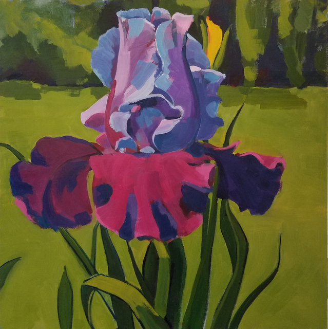 Jenn Hallgren, ‘Large Iris’, 2017, Painting, Oil on canvas, InLiquid