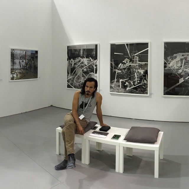 Rodrigo Valenzuela at Upfor's UNTITLED. Miami Beach booth. Rodrigo Valenzuela at Upfor's UNTITLED. Miami Beach booth.