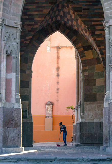 Larry Garmezy, ‘Angel of San Miguel - Architectural photography, portrait photography, San Miguel de Allende, Mexico, with coral highlights.’, 2019, Archway Gallery