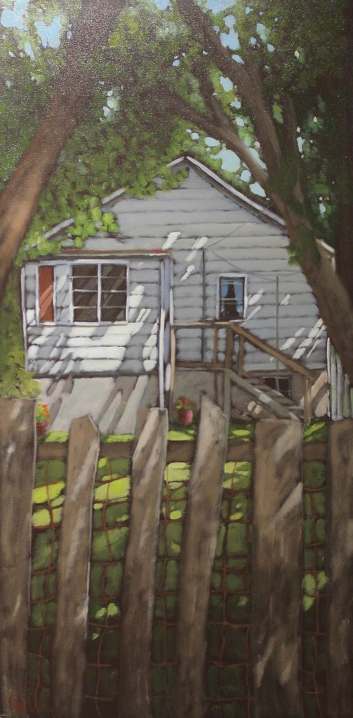 Kari Duke - The Old Fence - 48x24 - oil on canvas - 2017 Kari Duke - The Old Fence - 48x24 - oil on canvas - 2017