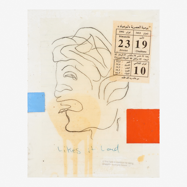 Donald Baechler, ‘Likes it Loud’, 1998, Mixed Media, Mixed media on canvasboard (unique) (framed), Rago/Wright