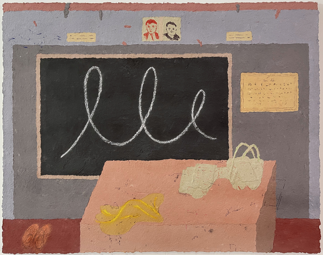 Kai Peter Martin, ‘Cipher’, 2021, Painting, Pigmented paper pulp plaster, graphite, charcoal, pastel, colored pencil on canvas, Ro2 Art