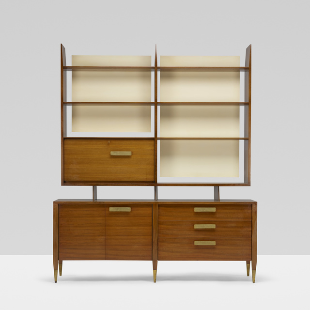 Gio Ponti, ‘display cabinet, model 2140’, 1957, Design/Decorative Art, Italian walnut, lacquered wood, brass, Rago/Wright
