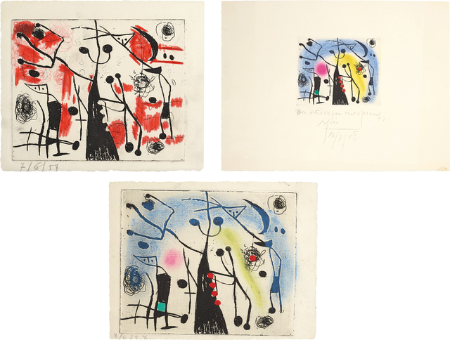 Joan Miró, ‘Les magdaléniens (The Magdalenians): three impressions’, 1957-58, Phillips