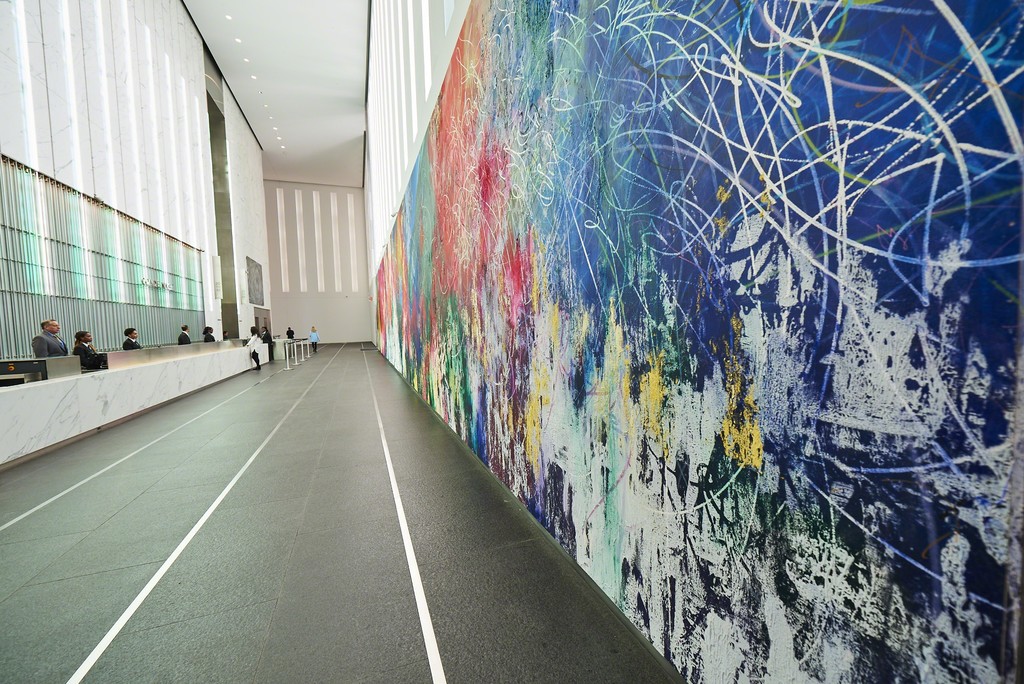 José Parlá
ONE: Union of the Senses
2014
Acrylic, Ink, Gesso and Enamel Paint on Wood.
14.5 feet by 90 feet
José Parlá
ONE: Union of the Senses
2014
Acrylic, Ink, Gesso and Enamel Paint on Wood.
14.5 feet by 90 feet