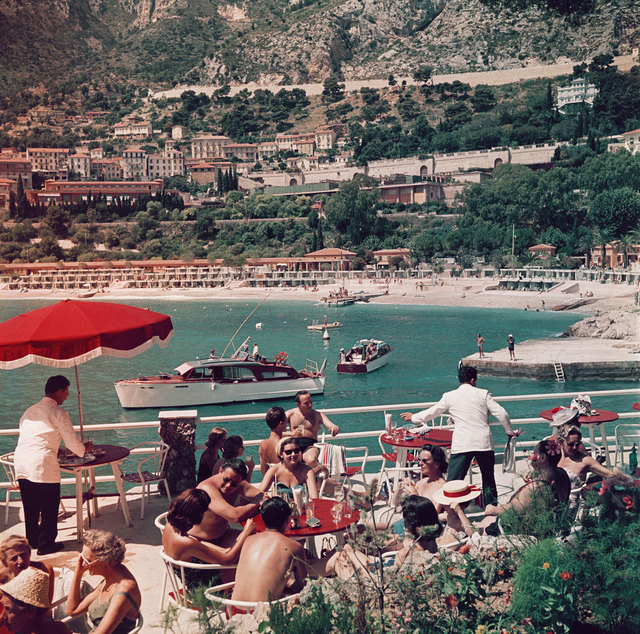 Slim Aarons, ‘Cafe Terrace In Nice ’, 1957, Photography, C print, IFAC Arts