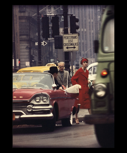 William Klein, ‘Anne St-Marie + Cruiser in Traffic, New York (Vogue), Etats-Unis’, 1962, Polka Galerie