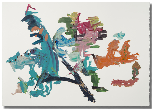 Ginny Sykes, ‘Aqua/Orange’, Drawing, Collage or other Work on Paper, Acrylic and Collage on Paper, gallery 1871