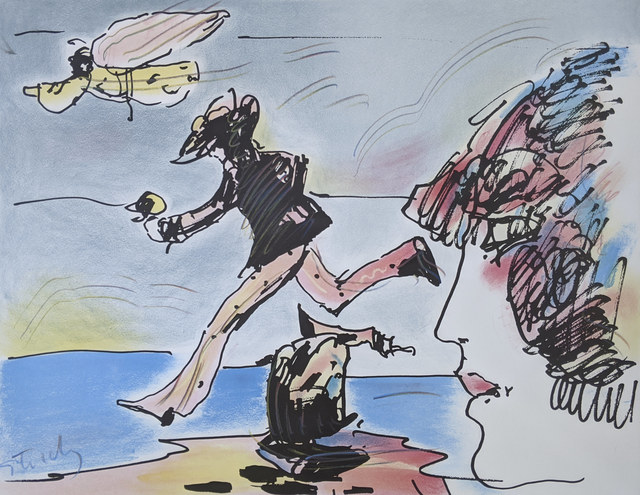 Peter Max, ‘Study for Runner and Flying Sage’, 1980, Print, Lithograph on wove paper, Capsule Gallery Auction