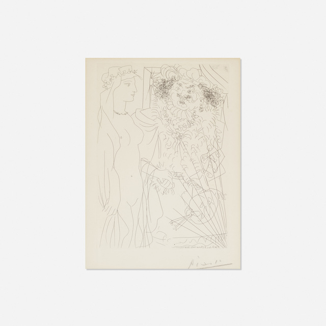 Pablo Picasso, ‘Rembrandt et Femme au Voile from La Suite Vollard’, 1934, Rago/Wright