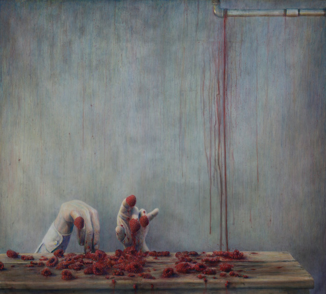 Robert and Shana ParkeHarrison, ‘Wild Raspberries’, 2019, Mixed Media, Pigment print on theatrical gauze, acrylics, UV varnish, Catherine Edelman Gallery