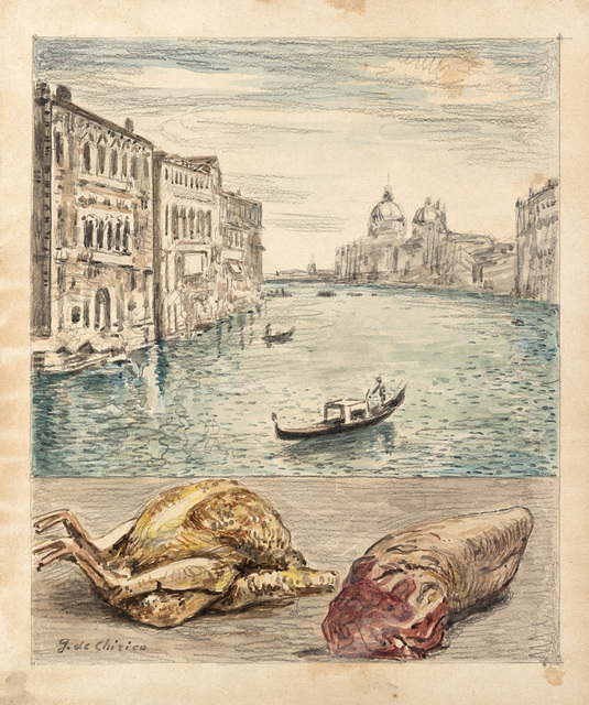 Giorgio de Chirico, ‘Veduta di Venezia con pollo e lingua’, 1966, Il Ponte