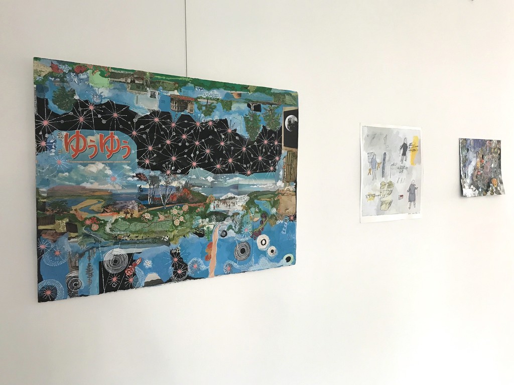 "Storylines: Works on Paper by Sally Gil & Jimmie James," installation view. "Storylines: Works on Paper by Sally Gil & Jimmie James," installation view.