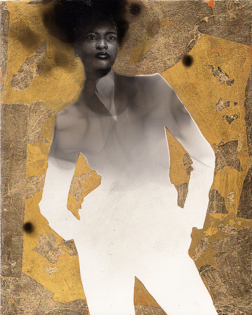 Steven Spazuk, ‘Elle’, 2019, Mixed Media, Soot and gold leaf on wooden panel, Adelson Galleries