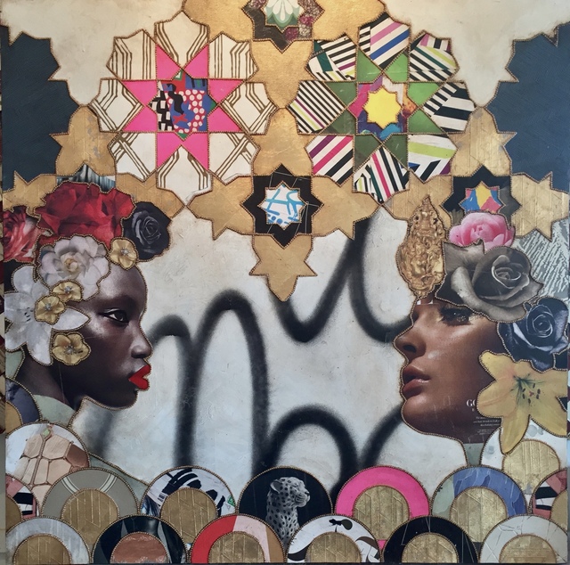 Jill Ricci, ‘The Two Queens (Off With His Head )’, 2020, Painting, Mixed media on Cradled Birch, Parlor Gallery