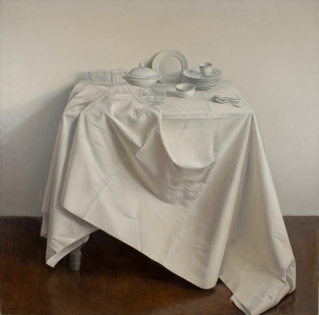 Raymond Han, ‘Still Life with Draped Tablecloth’, 1981, Painting, Oil on canvas, Forum Gallery