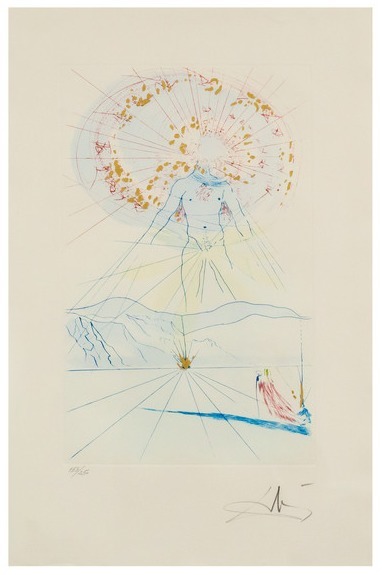 Salvador Dalí, ‘Bridegroom Leaps Upon the Mountains’, 1971, Print, Etching in colors with pochoir and gold on wove paper, Caviar20