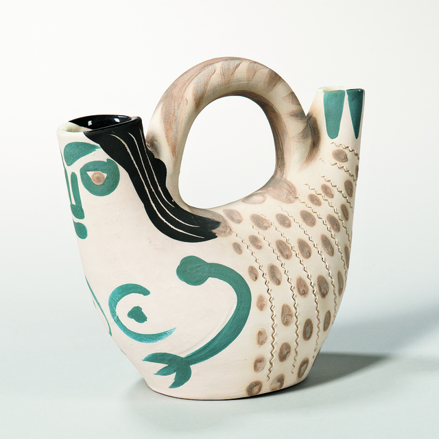 Pablo Picasso, ‘Prow Figure’, 1952, Print, Turned white earthenware pitcher with blue, beige, and black, Skinner